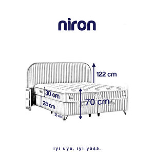 Niron Line Visco Yatak Seti – 120x200 Orta Sert Visco Sünger Yatak Lüks Baza Ve Başlık Takımı