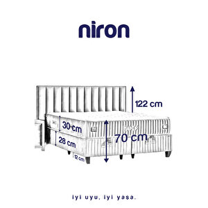Niron Hades Yatak Seti – 180x200 Çift Kişilik Paket Yaylı Orta Sert Full Ortopedikortopedik Yatak Lüks Baza Ve Başlık Takımı