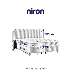 Niron Line Visco Yatak Seti – 100x200 Orta Sert Visco Sünger Yatak Lüks Baza Ve Başlık Takımı