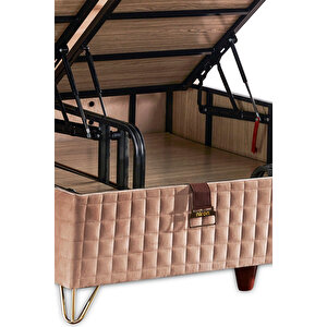 Niron Elegance Yatak Seti - 140x190 Çift Kişilik Pedli Lüks Orta Sert Yatak, Lüks Baza Ve Başlık Takımı