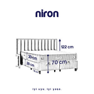 Niron Hades Yatak Seti – 160x200 Çift Kişilik Paket Yaylı Orta Sert Full Ortopedikortopedik Yatak Lüks Baza Ve Başlık Takımı