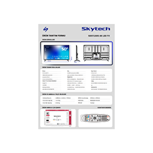 Skytech 50st1305 50" 127 Ekran 4k Ultra Hd Smart Google Çerçevesiz Led Tv