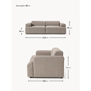 Mode Sofesta İkili Kanepe 2 Modül Kahverengi 11 Keten Kumaş (dairenize Teslim)