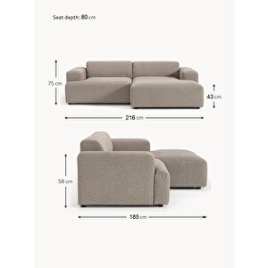 Mode Sofesta Sağ Köşe Koltuk Takımı 2 Modül Kahverengi Keten 11 Kumaş (dairenize Teslim)