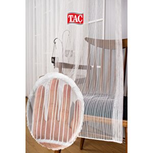 Çizgili Düz Tül Perde Ekstra Gramajlı Dökümlü 1x2 Seyrek Pile - Kırışmaz Ütü Gerektirmez 150x220 cm