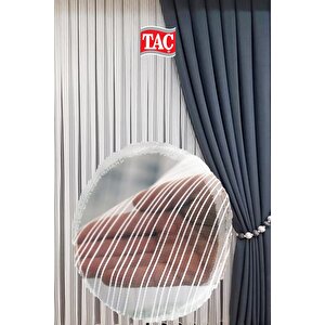 Taç Çizgili Düz Tül Perde Ekstra Gramajlı Dökümlü 1x3 Sık Pile - Kırışmaz Ütü Gerektirmez