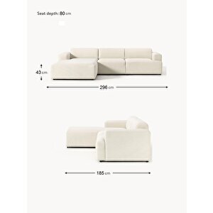 Mode Sofesta Sol Köşe Koltuk Takımı 3 Modül Kırık Beyaz 01 Numara Keten Kumaş(dairenize Teslim)