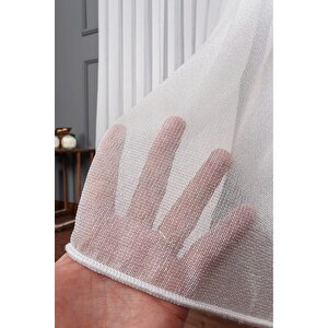 İnce Örme Çelik Tül Perde Ekstra Gramajlı Dökümlü 1x2 Seyrek Pile - Kırışmaz Ütü Gerektirmez 230x195 cm