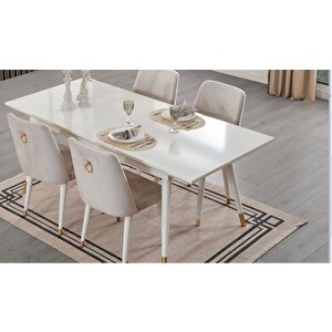 Li̇sa Açilir Yemek Masasi + 6 Adet Sandalye
