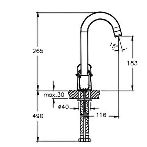 Nora S Lavabo Bataryası Döner Borulu A42876