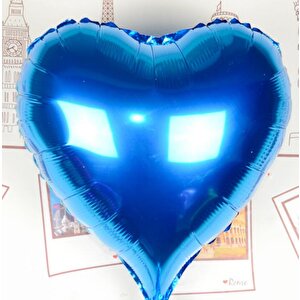 Parti Aksesuar Kalp Uçan Balon Folyo Mavi 80 Cm 32 Inç