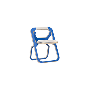 Comfy Delux Mini Katlanabilir Yer Kaplamayan Plywood Kamp Sandalyesi Mavi
