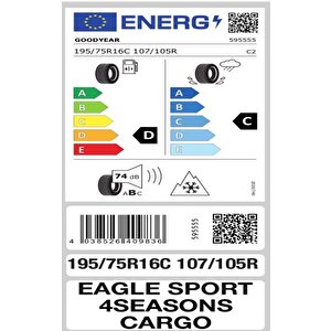 195/75r16c 107/105r Eagle Sport 4seasons Cargo Oto Dört Mevsim Lastiği (üretim: 2024)