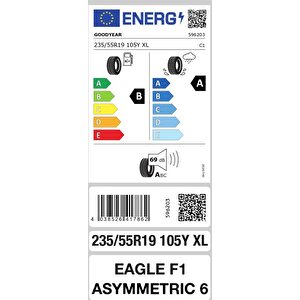 235/55 R19 105y Eagle F1 Asymmetric 6 Xl Sct Oto Yaz Lastiği (üretim:2024)
