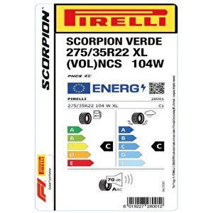 275/35 R22 104w Xl Scorpion Verde Vol Ncs Oto Yaz Lastiği ( Üretim : 2024 )