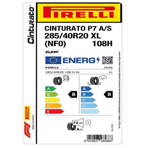 Pirelli 285/40 R20 108h Xl Cinturato P7 All Season Nf0 Elt Oto Dört Mevsim Lastiği (üretim: 2024)