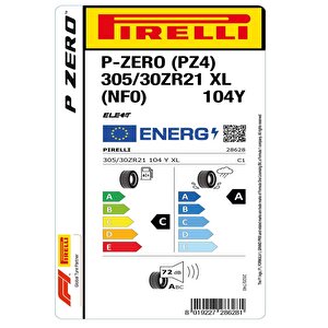 Pirelli 305/30zr21 104y Xl P-zero Pz4 (nf0) Elt Oto Yaz Lastiği (üretim: 2024)