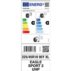 225/45r18 95y Eagle Sport 2 Uhp Xl Fp Oto Yaz Lastiği (üretim: 2023)