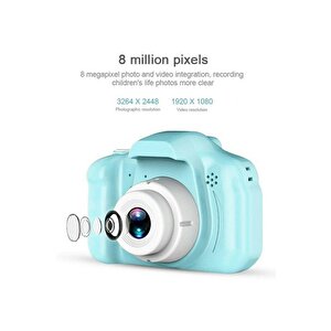 Torima Mavi Renk Sd Card Hediyeli 1080p Hd Çocuk Kamera Dijital Fotoğraf Makinesi 2.0 Inç Ekran
