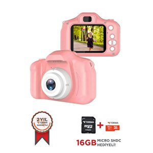 Torima Pembe Renk  Cmr7 + Sd Card Hediyeli 1080p Hd Çocuk Kamera Dijital Fotoğraf Makinesi