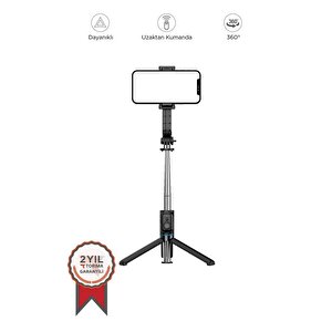 Torima C01 Çok Amaçlı Tripod Kumandalı Selfie Çubuğu Siyah