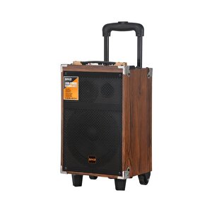 Torima B-q8 Mikrofonlu Kumandalı Taşınabilir Tekerlekli Bluetooth Hoparlör Kahverengi