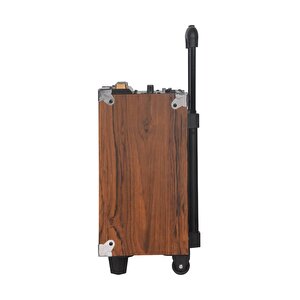 Torima B-q8 Mikrofonlu Kumandalı Taşınabilir Tekerlekli Bluetooth Hoparlör Kahverengi