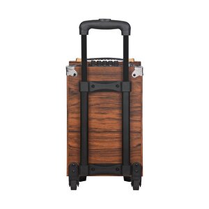 Torima B-q8 Mikrofonlu Kumandalı Taşınabilir Tekerlekli Bluetooth Hoparlör Kahverengi