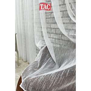 Keten Görünümlü Şantuk Tül Perde Ekstra Gramajlı Dökümlü 1x3 Sık Pile - Kırışmaz Ütü Gerektirmez 150x240 cm