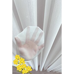 Krep Bambu Balıksırtı Tül Ekstra Gramajlı Dökümlü 1x2 Seyrek Pile - Kırışmaz Ütü Gerektirmez 240x260 cm