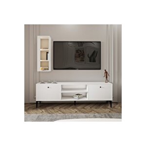 Tv Ünitesi Cunda Beyaz Led Işıklı 150 Cm