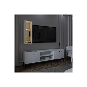 Tv Ünitesi Cunda Beyaz Led Işıklı 150 Cm