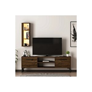 Tv Ünitesi Cunda Ceviz Led Işıklı 150 Cm
