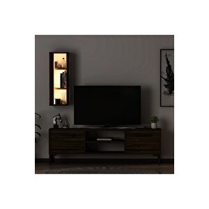 Tv Ünitesi Cunda Ceviz Led Işıklı 150 Cm