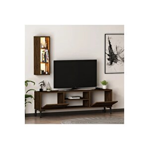 Tv Ünitesi Cunda Ceviz Led Işıklı 150 Cm