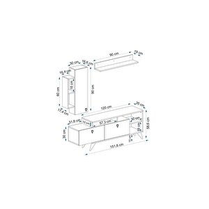 Tv Ünitesi Cunda Beyaz 150 Cm