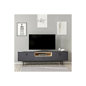Tv Sehpası Doğal Antrasit