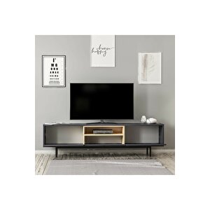 Tv Sehpası Doğal Antrasit