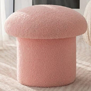 Mantar Puf Mushroom Renkli Puf Teddy Kumaş Bench