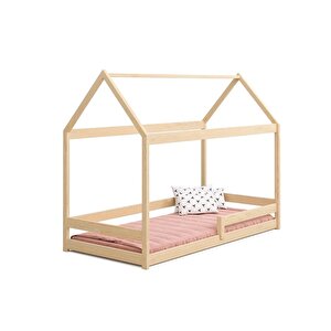 Montessori Bebek Ve Çocuk Karyolası Ahşap Yatak Funda 80x180 cm