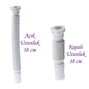 Pis Su Giderli Sökülebilir Tas'lı Çift Gider Sifon Körüklü Temizlenebilir Mutfak Banyo Lavabo Boru