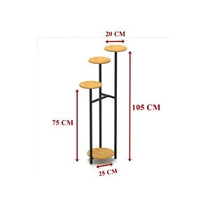 Retodesi̇gn 4 Yuvarlak Rafli Çi̇çekli̇k 1480