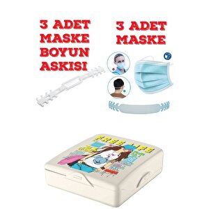 Pratik Kilitli Maske Koruma Saklama & Taşıma Kabı Kutusu 3 Ad