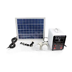 Güneş Enerjili Solar Kampçı Seti- Lambalı Telefon Çoklu Sarj Destekli