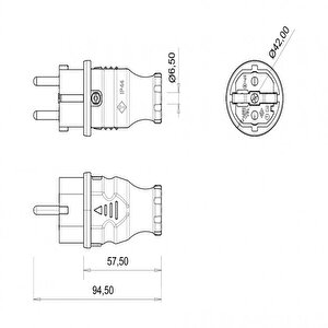 Bemi̇s Düz Fiş Monofaze Kauçuk Ip44 Bem Bk1-1402-2011