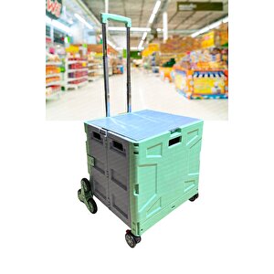 Merdiven Çıkabilen  Katlanabilir Tekerlekli  Süpermarket Alışveriş Sepeti  Bagaj  Sandık Arabası