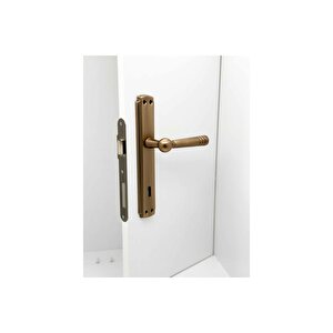 Osmanlı Handles Lüx Antik Sarı Aynalı Oda İç Kapı Kolu 3 Takım