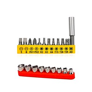 23 Parça Torx Anahtar Pense Tornavida Matkap Adaptör Bits Esnek Açı Uzatma Çubugu T/h/ph/torx Set
