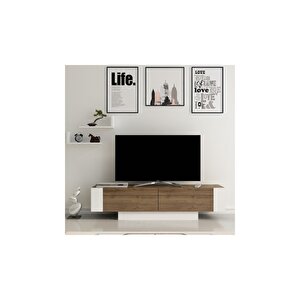 Tv Ünitesi Uranüs Beyaz Ceviz 150 Cm