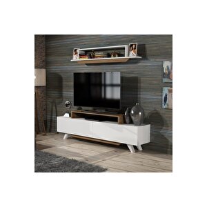 Tv Ünitesi Herry Beyaz Ceviz 150 Cm